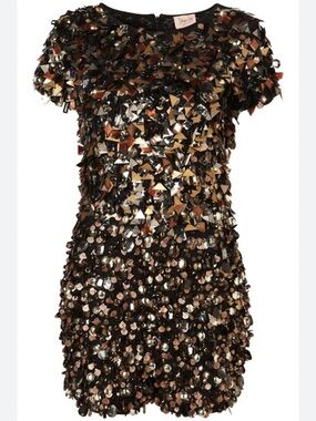 Topshop Bronze and Black Embellished Romper